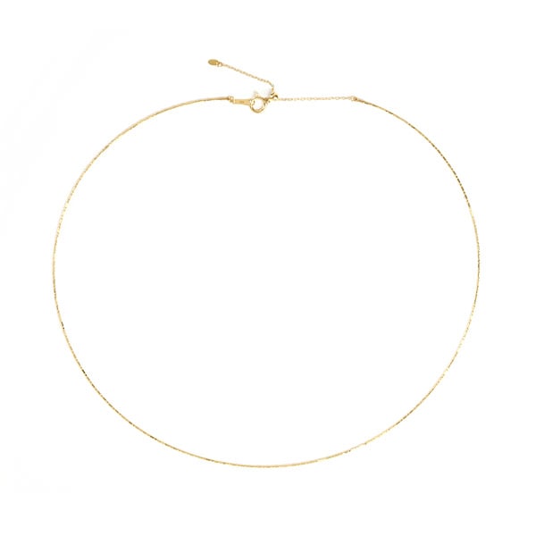 【特別価格】形状記憶 24金 純金オメガネックレス (長40-45cm) 