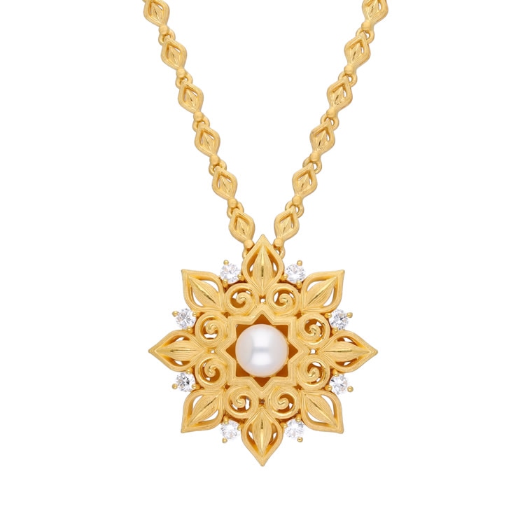 ロイヤル・アラベスク パール 純金ネックレス - Royal Collection Line