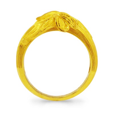 春風にそよぐスィートピーをイメージ 純金リング