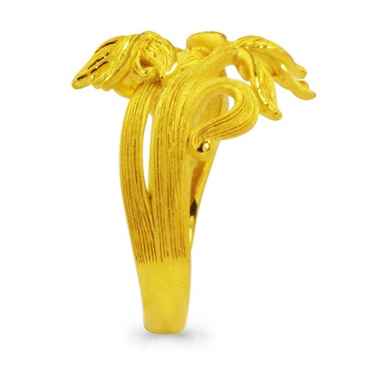 春風にそよぐスィートピーをイメージ 純金リング