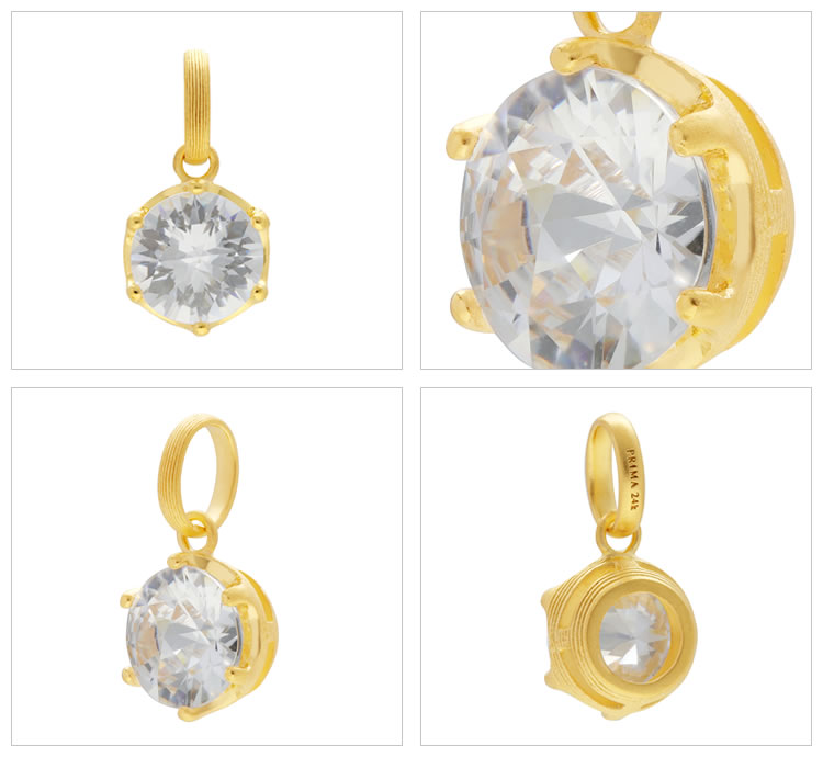 トパーズ 4.7ct 純金ペンダント(幅12mm)