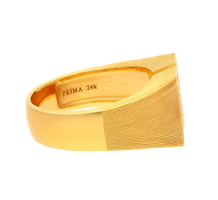 <メンズ>イニシャルH(アルファベット) 純金リング