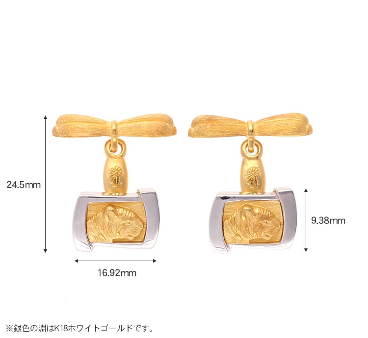 メンズ＞タイガーモチーフ 純金カフスボタン｜メンズ,カフス