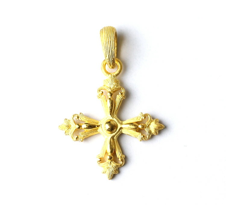 HM　ヘアゴム　ブラウン　ゴールド　金色　十字　クロスモチーフ HM ヘアゴム ブラウン ゴールド 金色 十字 クロスモチーフ