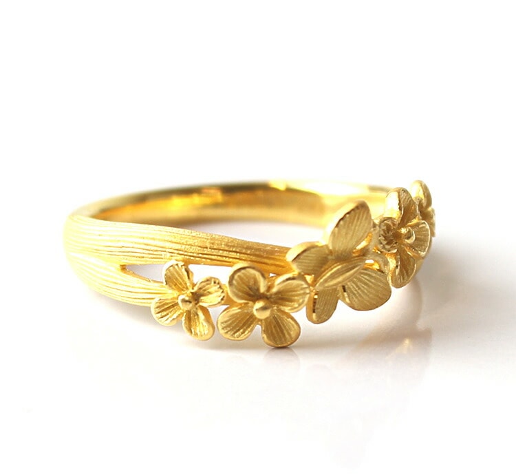 花と蝶のダンス 純金リング｜レディース,リング商品｜PRIMA GOLD