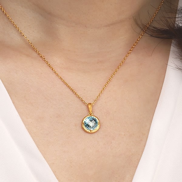 スイスブルートパーズ 2.4ct 純金ペンダント