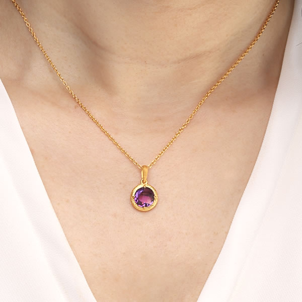 アメジスト 1.8ct 純金ペンダント