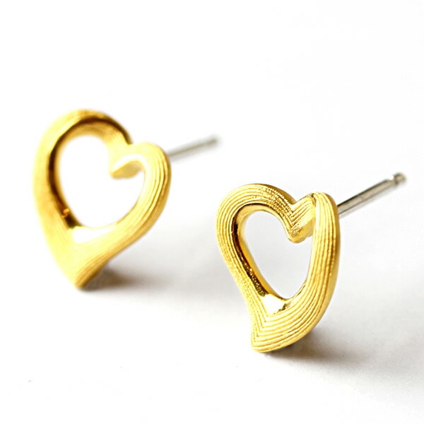 オープンハート 純金ピアス