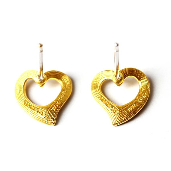 オープンハート 純金ピアス