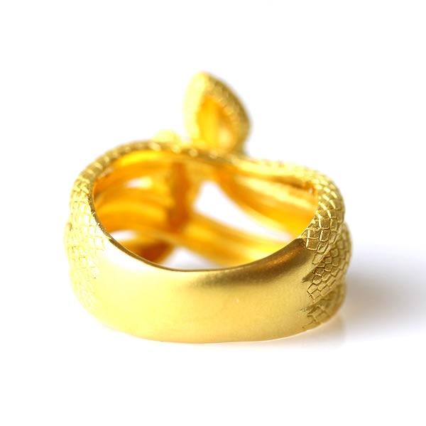 2匹の蛇モチーフ 純金リング