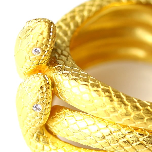 2匹の蛇モチーフ 純金リング
