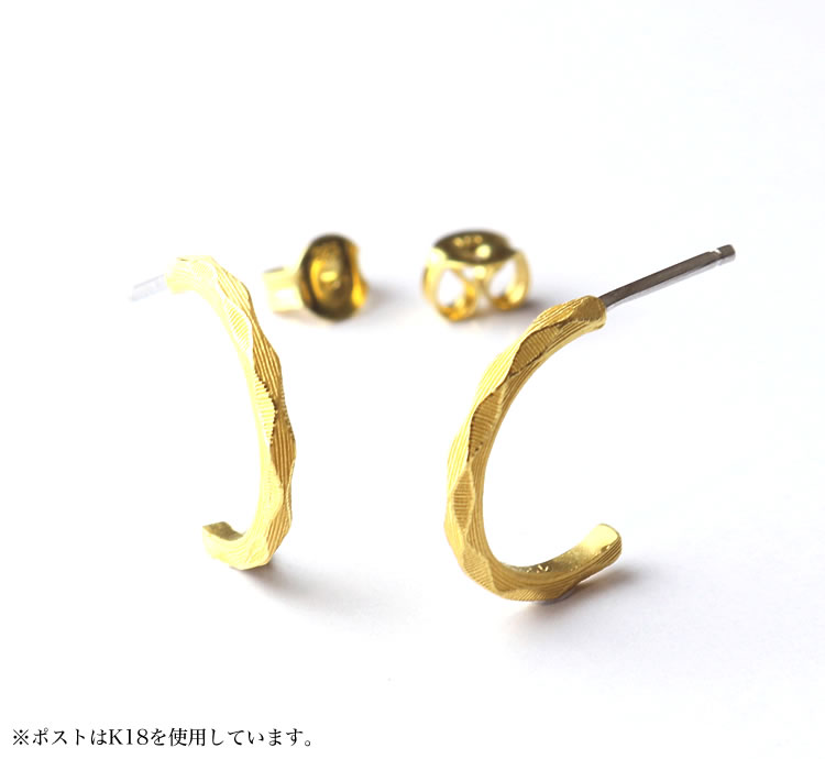 ダイヤカットフープ型 純金ピアス | レディース,ピアス/イヤリング 