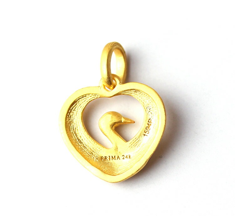 【18K】ヴィンテージゴールドネックレス 鶴デザイン ゴールド×レジン 40cm pe2235_11.jpg