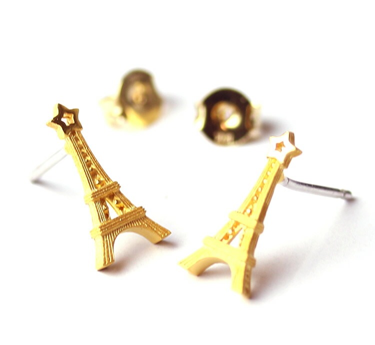 K18 イエローゴールド 小さなエッフェル塔のチャーム 0,7g ピアスにも♪ エッフェル塔 純金ピアス｜レディース,ピアス/イヤリング商品｜PRIMA