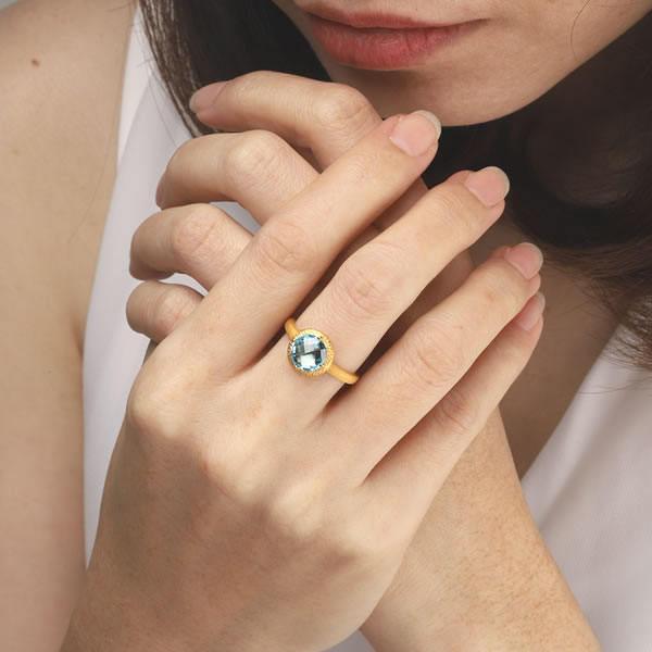 スイスブルートパーズ 2.4ct 純金リング