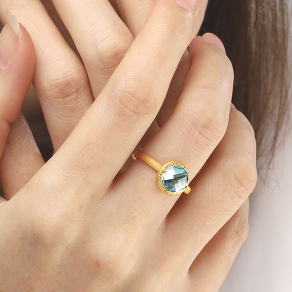 スイスブルートパーズ 2.4ct 純金リング