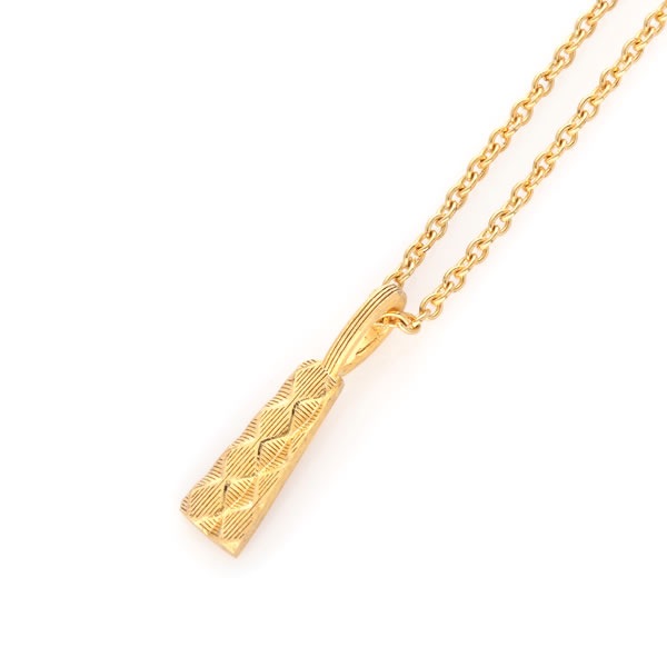 ダイヤカット 純金ペアペンダント（SV925チェーン付き）