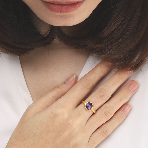 アメジスト 1.8ct 純金リング