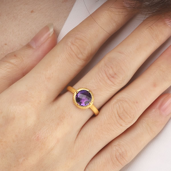 アメジスト 1.8ct 純金リング