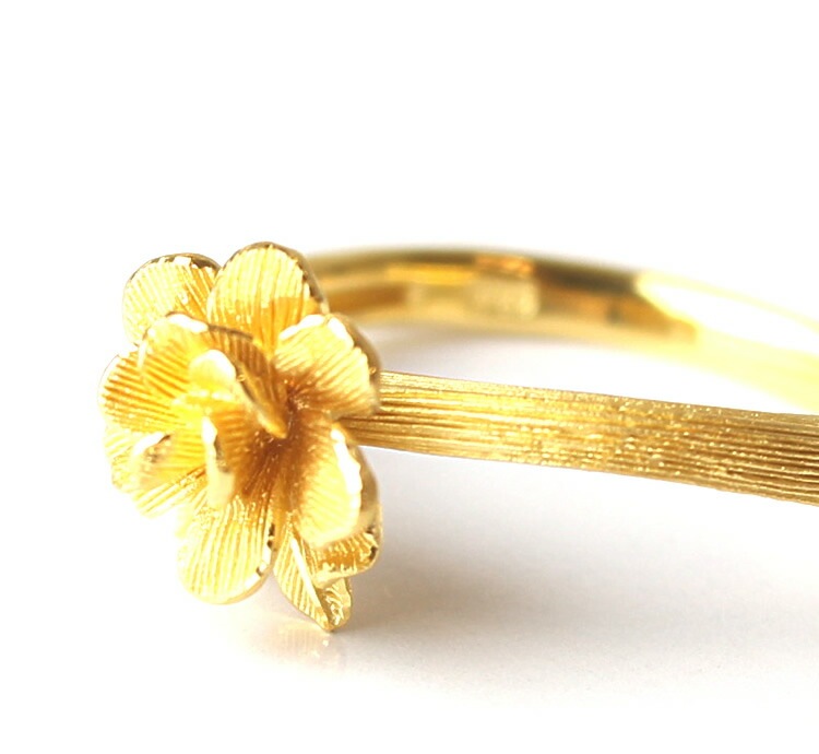 一輪の花 純金リング