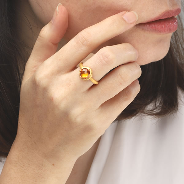 シトリン 1.8ct 純金リング