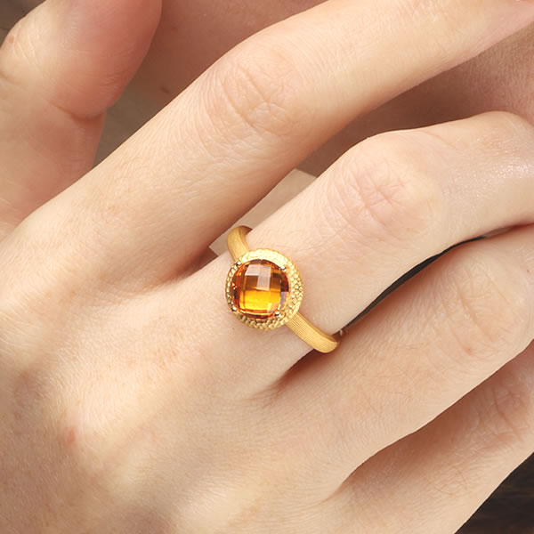 シトリン 1.8ct 純金リング