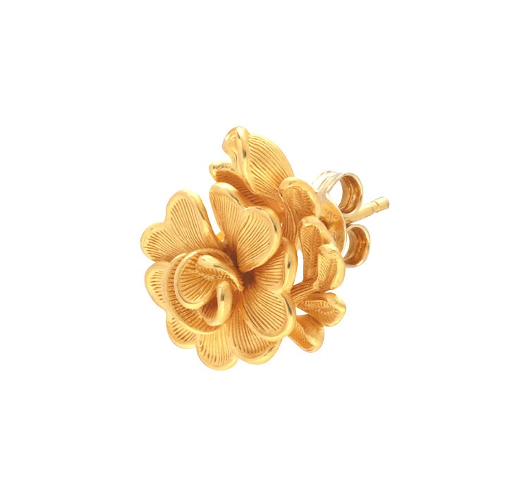華麗に花開くフラワー 純金ピアス｜レディース,ピアス