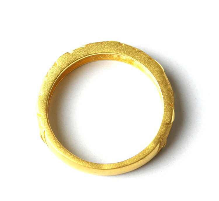 幾何学模様 純金リング