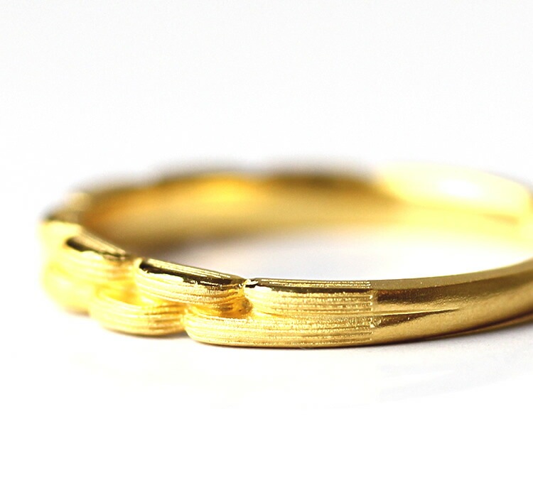 束ねられた黄金の糸 純金リング