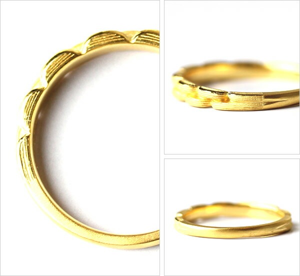 束ねられた黄金の糸 純金リング
