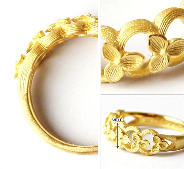 小花モチーフ 純金リング | レディース,リング | PRIMA GOLD Online Shop