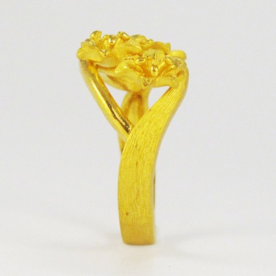 満開の花 純金リング