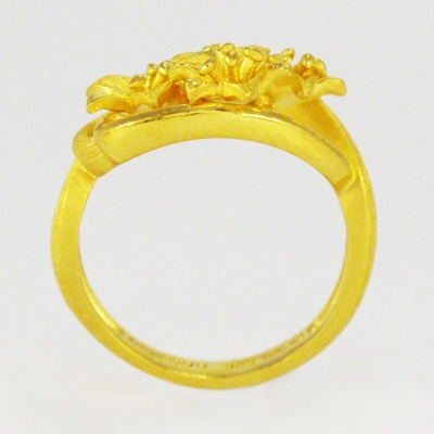 満開の花 純金リング