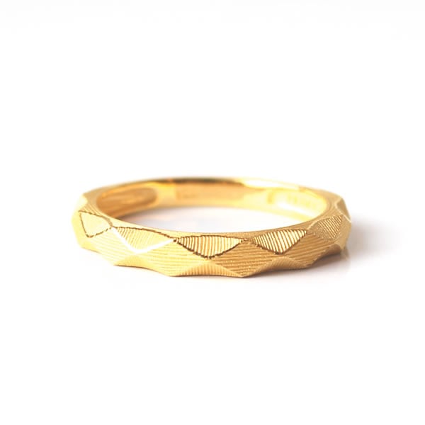 ダイヤカット太身 純金ペアリング｜ペアジュエリー商品｜PRIMA GOLD
