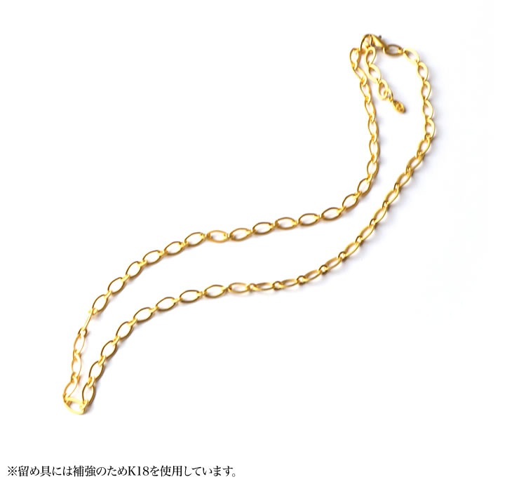 2面カット長アズキチェーン 純金ネックレス