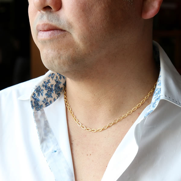 メンズ＞2面カット アズキ 純金ネックレス(長45cm) | メンズ