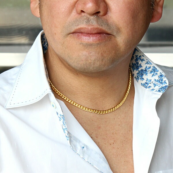 24k刻印　メンズネックレス　ゴールドネックレス メンズ＞喜平6面カット 純金ネックレス(長43cm)｜メンズ,ネックレス