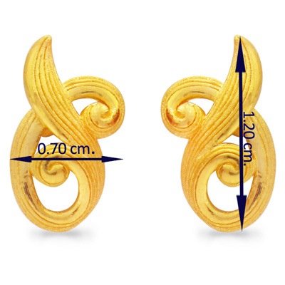 優しく風に揺れる若葉 純金ピアス