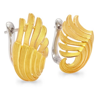 天使の翼モチーフ 純金ピアス