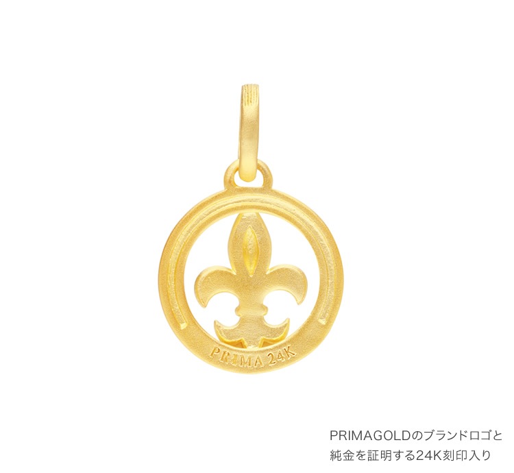 ユリの紋章 純金サークルペンダント