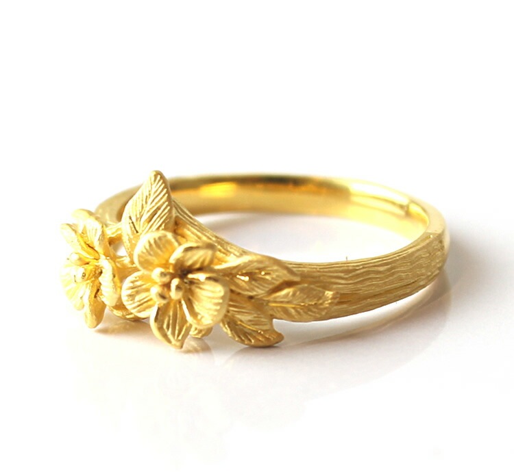 瑞々しい2輪の花 純金リング｜レディース,リング商品｜PRIMA GOLD