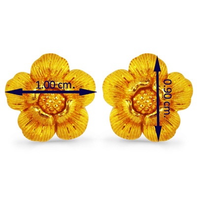 牡丹の花 純金ピアス