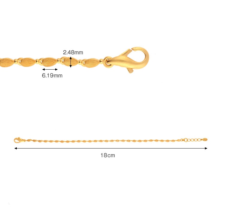 <メンズ>連なる純金の粒 純金ブレスレット(長18cm)