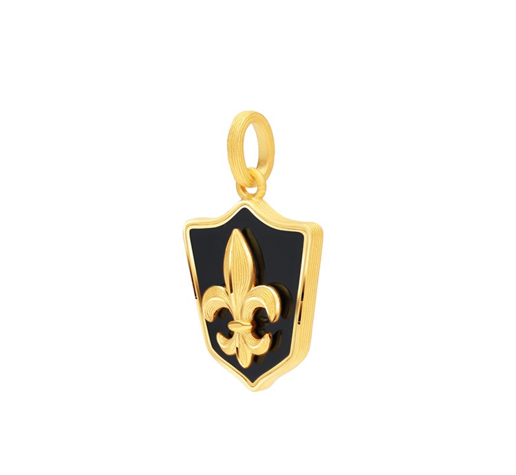 ＜メンズ＞ユリの紋章 純金ペンダント（ネックレス紐付き）