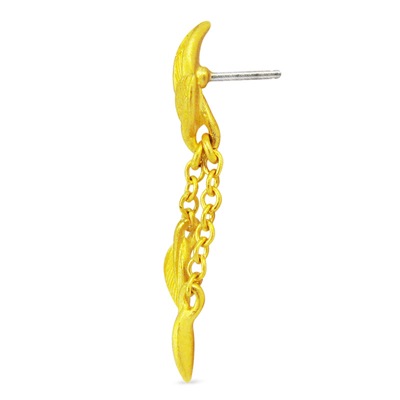 リーフモチーフ 純金ピアス