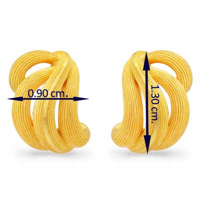 風をイメージした曲線 純金ピアス