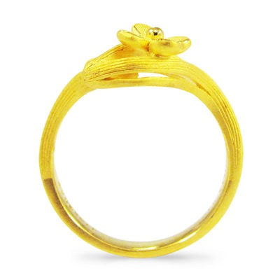 フラワーモチーフ 純金リング