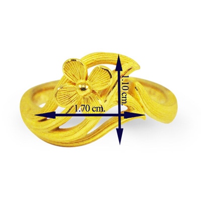 フラワーモチーフ 純金リング