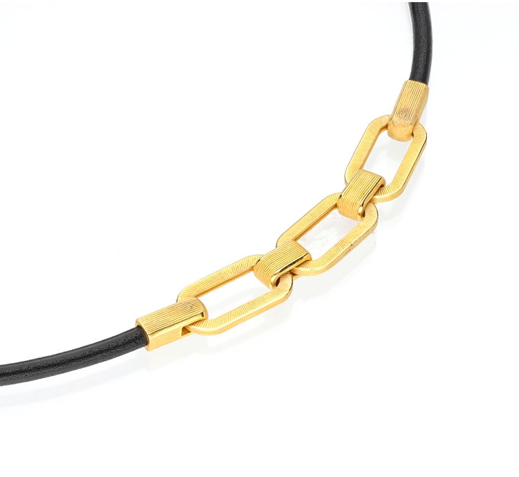 <メンズ>純金スクエアトップ チョーカーネックレス