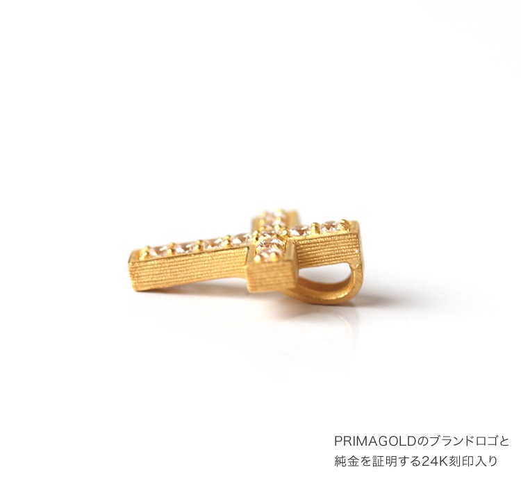 ＜メンズ＞11石ダイヤモンド 純金クロスペンダント（ネックレス紐付き）